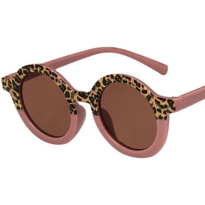 Nieuwe Leuke Luipaard Beer Zonnebril voor Kinderen UV400 Bescherming Vintage Ronde Zonnebril voor Jongens Meisjes As shown in the figu brown