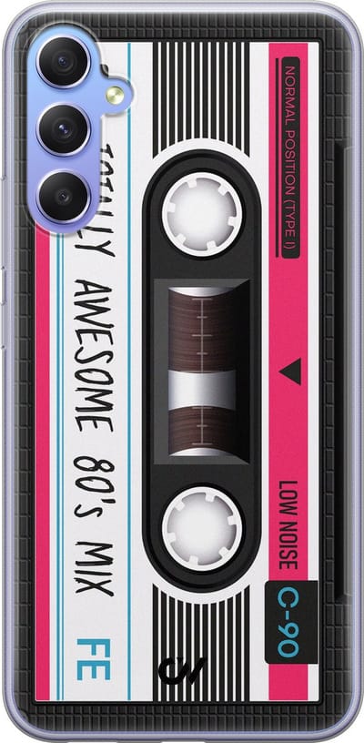 Hoesje geschikt voor Samsung Galaxy A34 hoesje - Cassette - - Zwart - - Casevibes