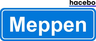 Hacebo - Plaatsnaam Sticker - 29x10 CM - Meppen sticker - Verkeersborden sticker - grappige cadeaus - Meppen