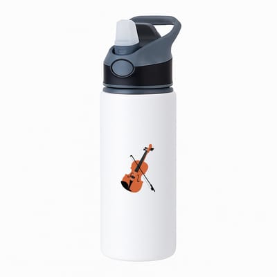 Hacebo® - Viool waterfles met rietje zwart - Muziek - Violisten - Instrument - snaarinstrument - muzikanten - water fles - 650ML