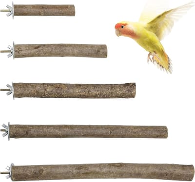 Set van 5 Natuurlijke Houten Vogelspeeltjes Kooihangers voor Verschillende Vogels