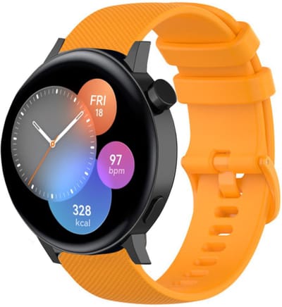 Strap-it Luxe siliconen bandje - geschikt voor Huawei Watch GT 2 42mm / GT 3 42mm / GT 3 Pro 43mm - oranje
