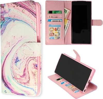 Cityhoesje – Bookcase – Geschikt voor Samsung S24 Plus-S25 PLUS – Print Marmer Galaxy
