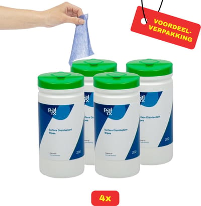 4x Desinfectiedoekjes Pal TX Groot formaat - 4x 150 stuks - Voordeelverpakking!