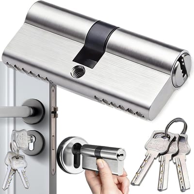 Veiligheidscilinder van Messing voor Deur, 70mm Universele Cilinderslot, Geschikt voor Thuisgebruik en Buitengebruik