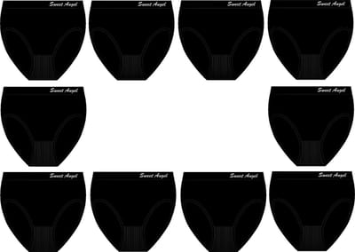 Sweet Angel Zwarte Dames Slips 10pack Maat XXL