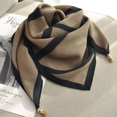 Magnetische sluiting doekjes - 70cm - katoen-linnen halsdoekjes - comfortabele nekwarmer - elegant en veelzijdig te combineren - ook te gebruiken als blouse, sjaal of decoratieve accessoire -Katoen linnen handdoek - aarde koffie as