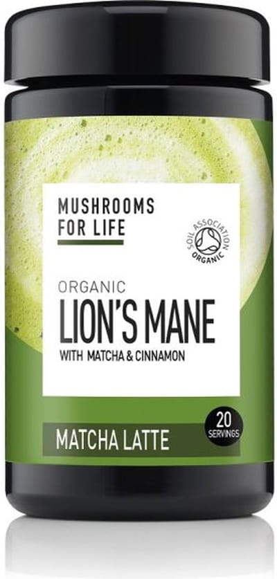Lion's Mane Matcha Paddenstoelen Latte 1000mg Bio (Mushrooms4Life) 110gr