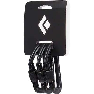 Merkloze Klimkarabiners met Schroefsluiting - Zwart (3 Stuks)
