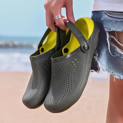 Klassieke instapper tuinklompen schoenen heren sneldrogend zomer strand pantoffels ademende outdoor sandalen platform tuinschoenen 10 black