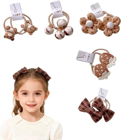 Kleurige Elastische Haarbanden Set van 10 voor Kinderen - Non-Metaal Haaraccessoires, Ponytail Houder en Haarstrikken voor Meisjes