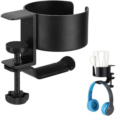 Bekerhouder Bureau - Koptelefoonhouder - 2-in-1 - Stevig