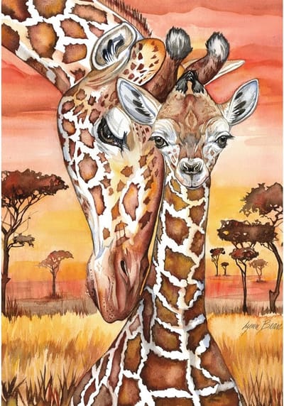 500 Stukjes Puzzel met Giraffen - Mooi Houten Puzzelbeeld