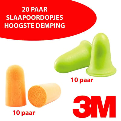 3M slaapoordoppen assorti - 10 paar Soft FX en 10 paar 1100 - snurken