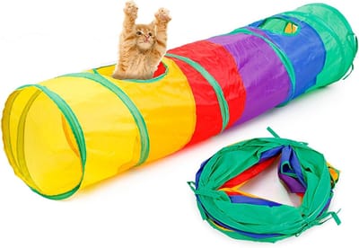 Daity Een interactieve binnentunnel voor katten, opvouwbaar tunnelspeelgoed, speeltunnel voor huisdieren, geschikt voor katten, kittens, konijnen en puppy's, 115 cm (verkrijgbaar in meerdere kleuren).