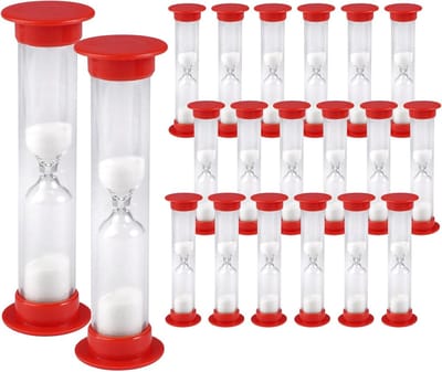 20 Stuks Zandtimer van 1 Minuut, Kleine Zandlopers voor Tijdmanagement, Kantoor en Keuken Activiteiten
