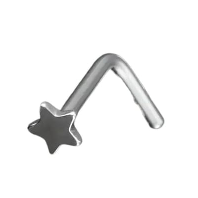 Aramat Jewels | Neuspiercing | Stalen gebogen Neuspiercing met Sterretje | | | |3mm | Staal | Volwassenen | Verkleurd niet