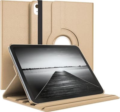 Hoes Geschikt voor iPad Air 11 inch (2024) M2 Hoes Goud, iPad Air 6th / 5th / 4th Generation Hoes (2024/2022/2020) - 360° draaibare Bookcase