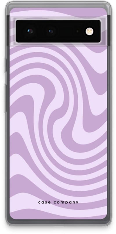 Case Company® - Hoesje geschikt voor Google Pixel 6 hoesje - Swirl Paars - Soft Cover Telefoonhoesje - Bescherming aan alle Kanten en Schermrand