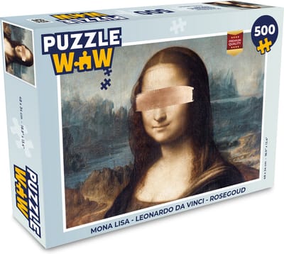 Puzzel Mona Lisa - Leonardo da Vinci - Rosegoud - Legpuzzel - Puzzel 500 stukjes