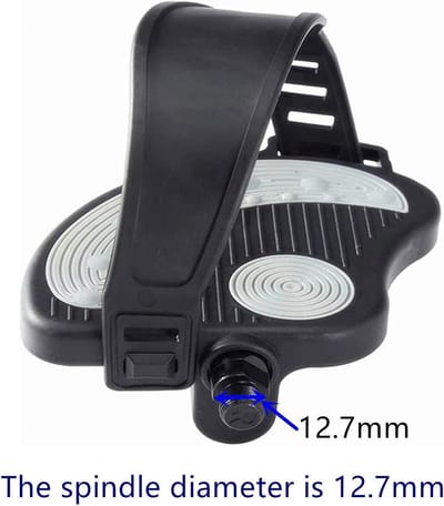 Hometrainer Pedalen - Spinning Fietspedalen - Indoor Fietsen - Verstelbare Riemen - 14 x 12 cm - Zwart