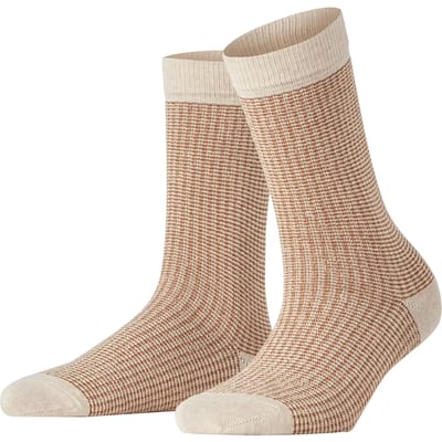 FALKE Family Special Edition gedessineerd katoen sokken dames beige - maat 35-38