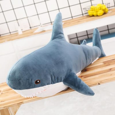140cm Gigantisch Schattig Haai Pluche Speelgoed Zacht Gevuld Speelgoed Dier Leeskussen Voor Verjaardagscadeaus Kussen Pop Cadeau Voor Kinderen 30cm blauw