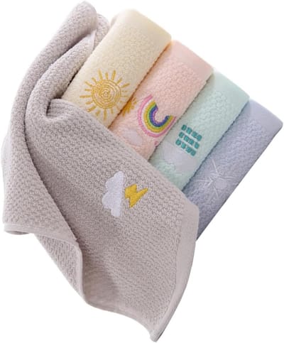 Kinderhanddoeken Katoen - Washandjes Baby Peuter - Gezicht Handen Wassen - Huidvriendelijk Zacht Absorberend - 50x25cm - Meerkleurig