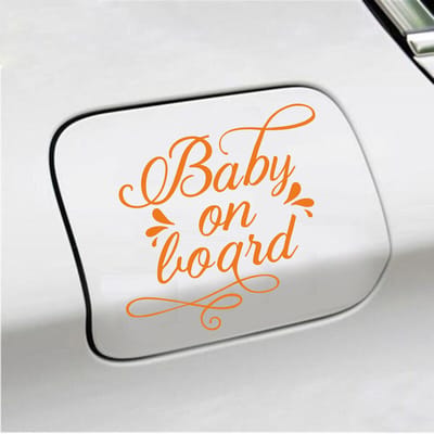 Bumpersticker - Baby On Board - 12,1 X 13,1 - Oranje