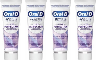 Oral B - Tandpasta - 3D White Advanced - Luxe Perfection - Voordeelverpakking 4 x 75 ml