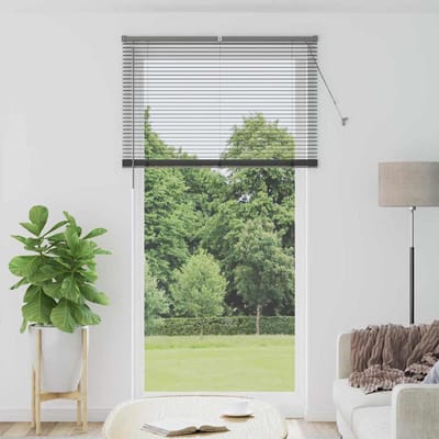 vidaXL - Venetiaanse - jaloezie - Donkergrijs - 220 - x - 110 - cm - 25 - mm - Aluminium