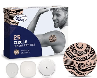 CureTape Patches ART - Tattoo - Freestyle Libre 2 & 3 - Dexcom G7 - Medtronic Simplera - 25 Stuks