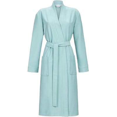 Ringella Aquablauwe uniseks badjas badstof Blauw man S