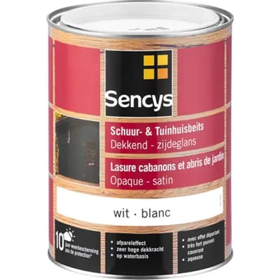 Sencys Tuinhoutbeits Tuinhuis En Schutting Dekkend Zijdeglans Wit 2,5l
