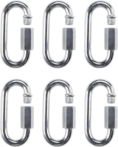 Zware roestvrijstalen clips en kettingverbindingen voor buitenactiviteiten en camping (6 stuks, M3.5)