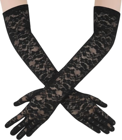 Dailygoody - Kanten handschoenen - Operahandschoenen - Ellebooglengte - Zwart - Theeparty - Bruiloft - Cosplay