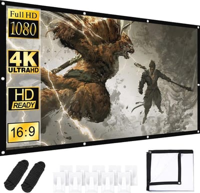 100 Inch 16:9 HD Projectiescherm - Wasbaar en Opvouwbaar voor Thuis, Kantoor en Feesten