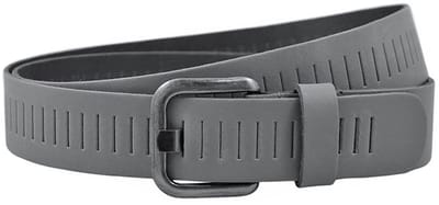 Landley Leren Geperforeerde Sleufjes Riem - Dames en Heren - Breedte 4 cm - Unisex Ceintuur - Echt Leer - Grijs - Lengte totaal 105 cm / Riemmaat 85