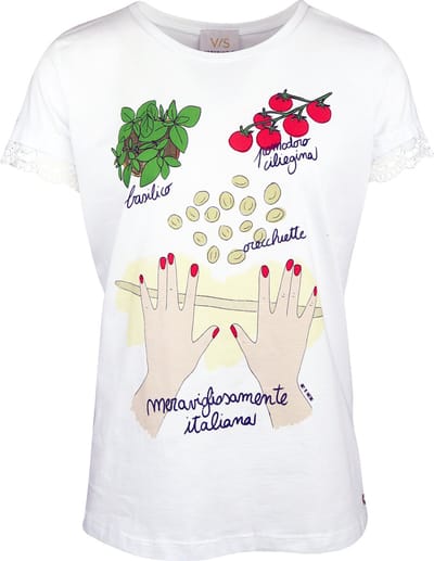 Verysimple • wit t-shirt italiaans eten • maat S (IT42)