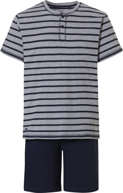 Heren Shortama Pastunette - Katoen - Grijs/Blauw - Maat S