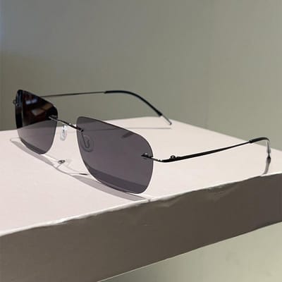 Vintage Randloze Zonnebril Mannen Mode Nieuw Buiten Donkere Glazen Vrouwen Trendy Luxe Merk Design Decor Zonnekleppen as picture shows