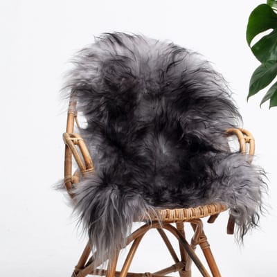 SHEEPY® | Schapenvacht | Foss (Grijs Zwart) L (105-110cm) - Sheepy.cc