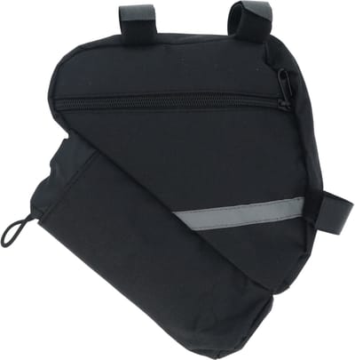 Dresco Frame Fietstas – Waterafstotend polyester – Afsluitbaar hoofdvak - Extra vak aan onderkant voor petfles 33/50c of dopper – Bevestigen met 3 klittenband sluitingen - Reflectiestrepen aan beide zijkanten
