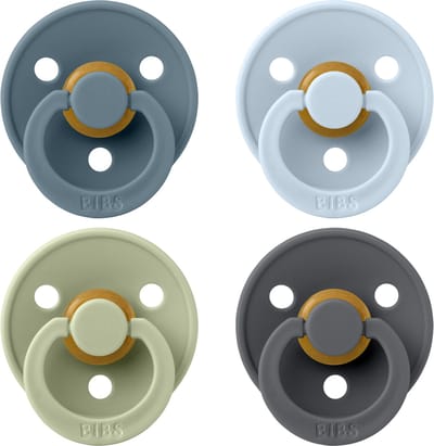 BIBS – Fopspenen - Colour – 4 Pack – Rond - Petrol/Sage/Baby Blue/Iron – Maat 1