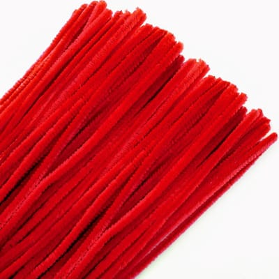 100 Stuks Rode Pijpenragers Chenille Draad voor Creatieve Knutselprojecten, 30 cm Buigzaam Ambachtelijk Draad voor DIY Decoratie en Handwerk