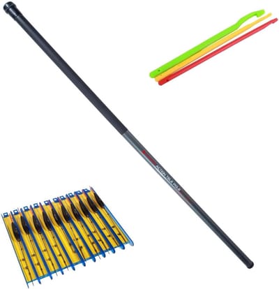 Vaste Hengel Set - Telescoophengel - Direct Vissen - Voorzien Van Elastiek - 6 Meter Lengte - Veelkleurig