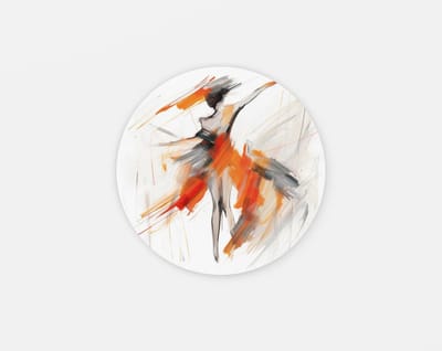 Rond Schilderij - Abstract - Moderne Muurcirkel - Wanddecoratie op Dibond - 60 cm