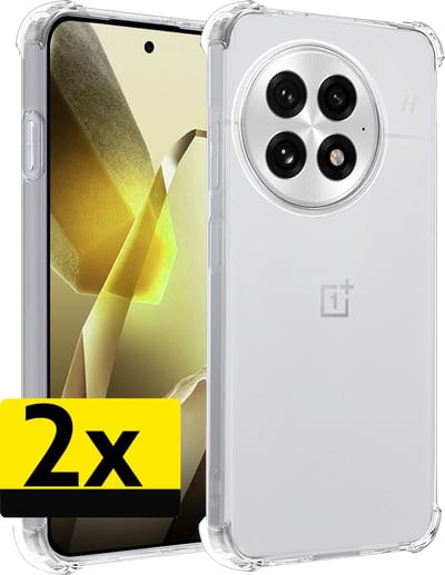 Hoesje - 2 Stuks - Geschikt voor OnePlus 13 - Sterk & Shockproof - Siliconen Case - Back Cover - Telefoon Hoes Shock Proof - Telefoonhoesjes - Transparant