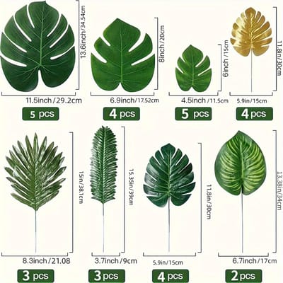 Kunstmatig Monstera Blad Groen Bladwerk Enkele Steel Nep Bladeren Plastic Bladeren voor Ballon Bruiloft Decoratie, Kleine Verse Huisdecoratie Accessoires, Geschikt black