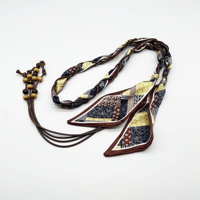 Riem, handgeweven bloemenpatroon, met een vintage casual stijl, geschikt voor feesten, de zomer of school. black